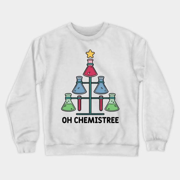 OH Chemistree Funny Chemistry Christmas Tree Crewneck Sweatshirt by Krishnansh W.